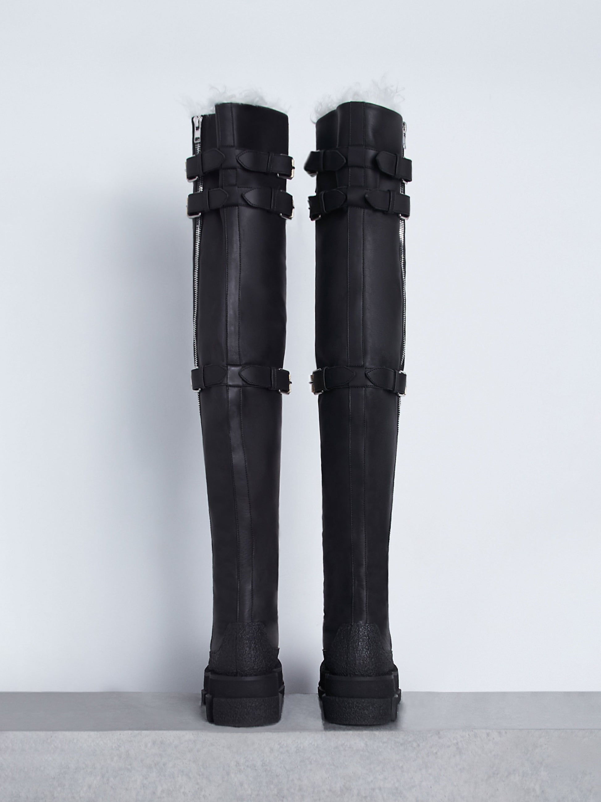 GAO THIGH HIGH UNISEX BOOT WITH SHEARLING