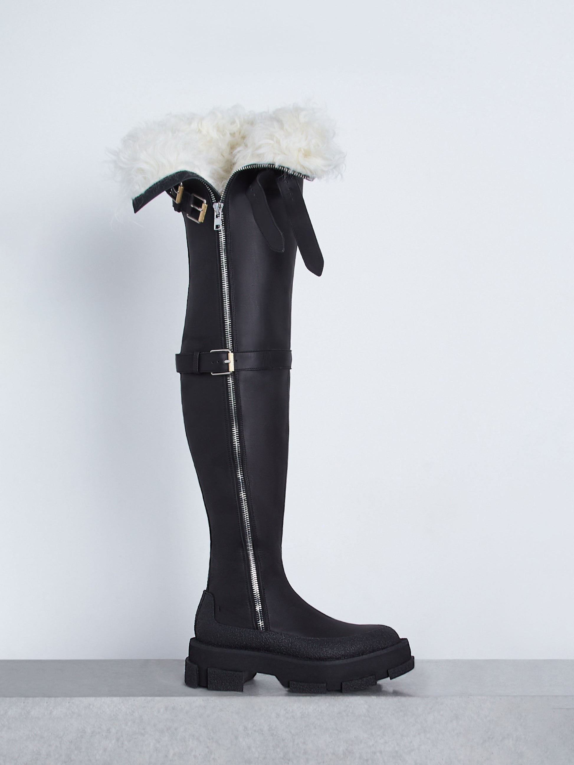 GAO THIGH HIGH UNISEX BOOT WITH SHEARLING